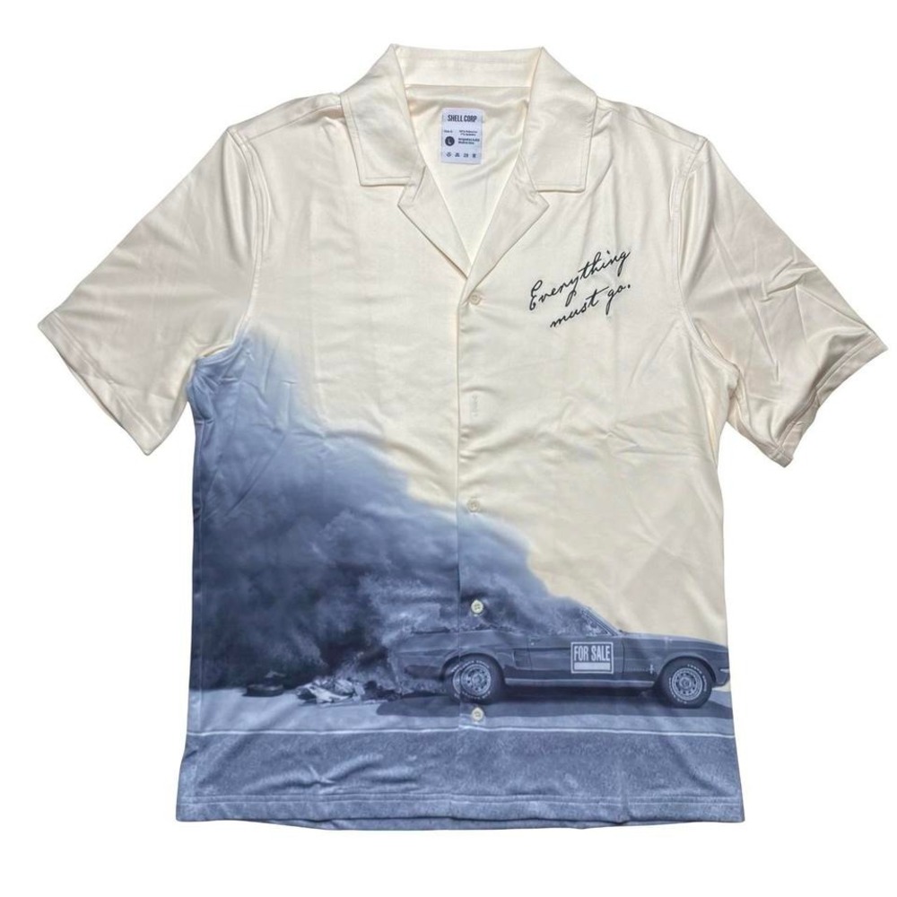 The Shell Corp x Ford mustang car auto fight button down shirt